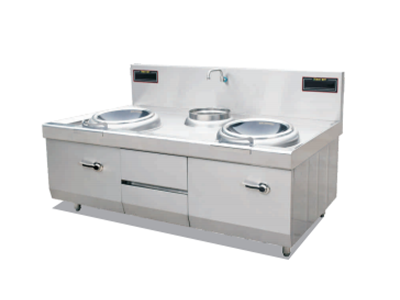 電磁雙頭單尾小炒灶